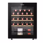 Vinoteca - Candy CWC023, Estático, 23 Botellas, Cristal Anti UV, Estantes de Madera, Luz LED, Negro