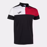 Polo manga corta hombre Crew V negro rojo